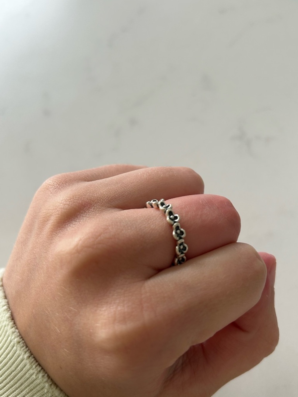 Pandora Silver Floral Link Ring - Silver - Picture 3 of 3